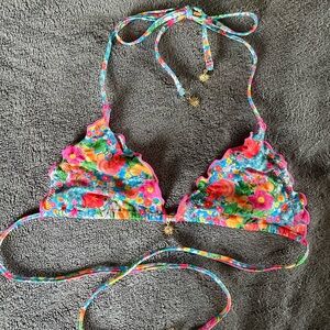 🌺 Kulani Kinis Lettuce Edge Bralette Top – “Mermaid Garden” – XS- $30